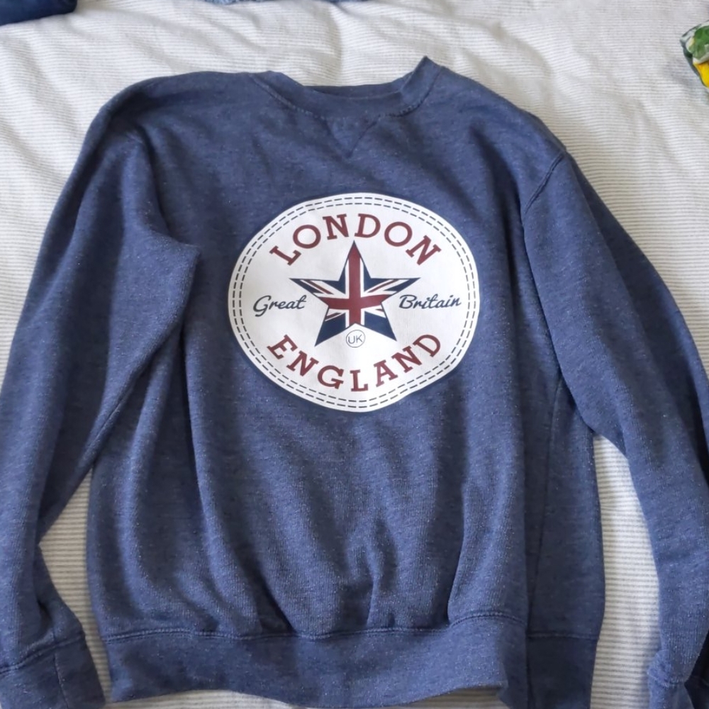 Muted blue pullover from London